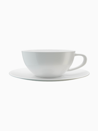 White Tea Cup and Saucer